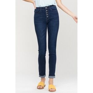 Vervet Skinny Jeans Womens Blue Excellent High Rise Button Fly